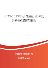 2023-2029年硫酸钴行业深度分析预测研究报告