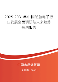 2025-2031年中国船舶电子行业发展全面调研与未来趋势预测报告