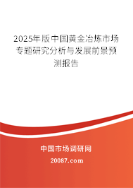 2025年版中国黄金冶炼市场专题研究分析与发展前景预测报告 2025年版中国黄金冶炼市场专题研究分析与发展前景预测报告