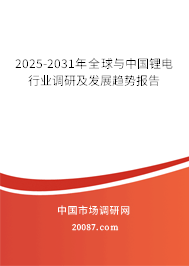 2025-2031年全球与中国锂电行业调研及发展趋势报告