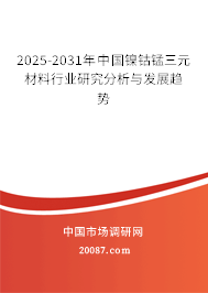 2025-2031年中国镍钴锰三元材料行业研究分析与发展趋势 2025-2031年中国镍钴锰三元材料行业研究分析与发展趋势