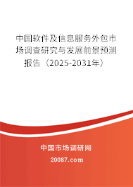 中国软件及信息服务外包市场调查研究与发展前景预测报告（2025-2031年）