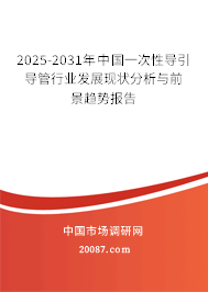 2025-2031年中国一次性导引导管行业发展现状分析与前景趋势报告