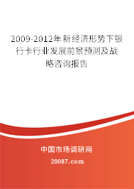 2009-2012年新经济形势下银行卡行业发展前景预测及战略咨询报告