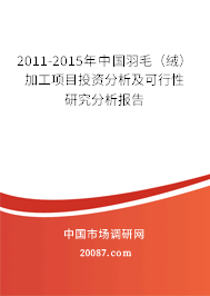 2011-2015年中国羽毛（绒）加工项目投资分析及可行性研究分析报告