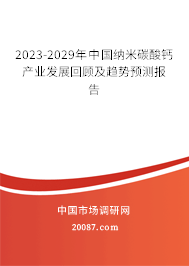 2023-2029年中国纳米碳酸钙产业发展回顾及趋势预测报告 2023-2029年中国纳米碳酸钙产业发展回顾及趋势预测报告