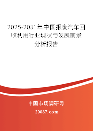 2025-2031年中国报废汽车回收利用行业现状与发展前景分析报告