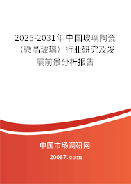 2025-2031年中国玻璃陶瓷（微晶玻璃）行业研究及发展前景分析报告