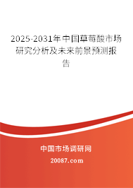 2025-2031年中国草莓酸市场研究分析及未来前景预测报告 2025-2031年中国草莓酸市场研究分析及未来前景预测报告