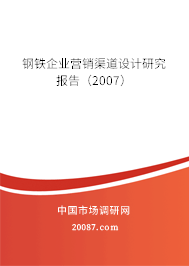 钢铁企业营销渠道设计研究报告（2007）