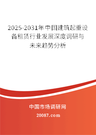 2025-2031年中国建筑起重设备租赁行业发展深度调研与未来趋势分析
