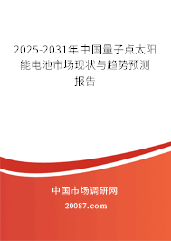 2025-2031年中国量子点太阳能电池市场现状与趋势预测报告