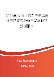 2025年版中国汽车传感器市场专题研究分析与发展趋势预测报告