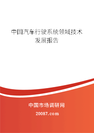 中国汽车行驶系统领域技术发展报告