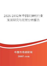 2026-2032年中国彩弹枪行业发展研究与前景分析报告 2026-2032年中国彩弹枪行业发展研究与前景分析报告