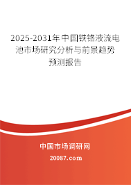 2025-2031年中国铁铬液流电池市场研究分析与前景趋势预测报告