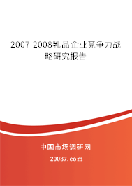 2007-2008乳品企业竞争力战略研究报告