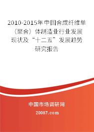 2010-2015年中国合成纤维单（聚合）体制造业行业发展现状及“十二五”发展趋势研究报告