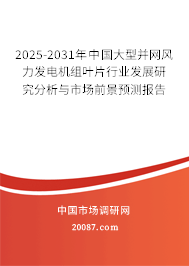 2025-2031年中国大型并网风力发电机组叶片行业发展研究分析与市场前景预测报告