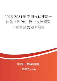 2025-2031年中国光伏建筑一体化（BIPV）行业发展研究与前景趋势预测报告
