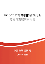 2026-2032年中国樟脑酸行业分析与发展前景报告
