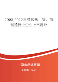 2008-2012年橡胶板、管、带制造行业企业上市建议