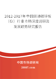 2012-2017年中国普通镀锌板（GI）行业市场深度调研及发展趋势研究报告