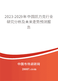 2023-2029年中国凯力克行业研究分析及未来走势预测报告 2023-2029年中国凯力克行业研究分析及未来走势预测报告