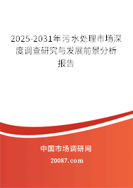 2025-2031年污水处理市场深度调查研究与发展前景分析报告