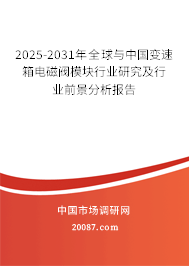 2025-2031年全球与中国变速箱电磁阀模块行业研究及行业前景分析报告