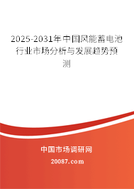 2025-2031年中国风能蓄电池行业市场分析与发展趋势预测