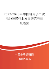 2022-2028年中国锂离子二次电池隔膜行业发展研究与前景趋势