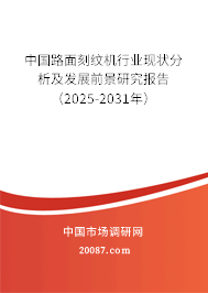中国路面刻纹机行业现状分析及发展前景研究报告（2025-2031年）