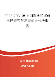 2025-2031年中国螺栓和螺母市场研究与发展前景分析报告