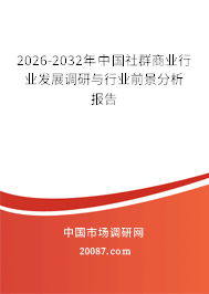 2026-2032年中国社群商业行业发展调研与行业前景分析报告