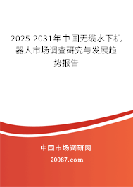 2025-2031年中国无缆水下机器人市场调查研究与发展趋势报告 2025-2031年中国无缆水下机器人市场调查研究与发展趋势报告