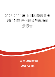 2025-2031年中国盐酸普鲁卡因注射液行业现状与市场前景报告