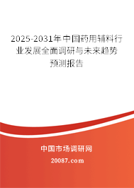 2025-2031年中国药用辅料行业发展全面调研与未来趋势预测报告