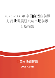 2025-2031年中国自适应前照灯行业发展研究与市场前景分析报告 2025-2031年中国自适应前照灯行业发展研究与市场前景分析报告