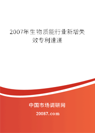 2007年生物质能行业新增失效专利速递
