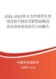 2011-2015年止血用医用生物蛋白胶市场现状趋势战略调查及供需格局研究分析报告
