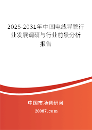 2025-2031年中国电线导管行业发展调研与行业前景分析报告 2025-2031年中国电线导管行业发展调研与行业前景分析报告