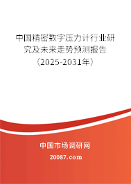 中国精密数字压力计行业研究及未来走势预测报告（2025-2031年）