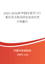 2025-2031年中国深度学习行业现状深度调研及发展前景分析报告