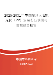 2025-2031年中国屋顶太阳能光伏（PV）安装行业调研与前景趋势报告