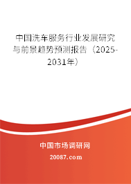 中国洗车服务行业发展研究与前景趋势预测报告（2025-2031年）