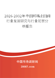 2026-2032年中国鸭嘴止回阀行业发展研究与行业前景分析报告