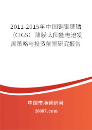 2011-2015年中国铜铟镓硒（CIGS）薄膜太阳能电池发展策略与投资前景研究报告