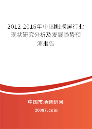 2012-2016年中国触摸屏行业现状研究分析及发展趋势预测报告