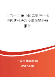 二〇一二年中国扁钢行业运行现状分析及投资前景分析报告
